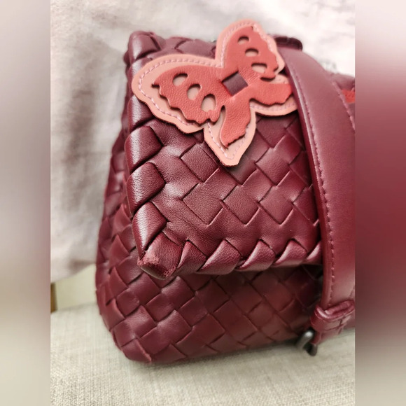 Bottega Veneta Limited Edition Butterfly Olimpia Crossbody Intrecciato Burgundy - Picture 2 of 15